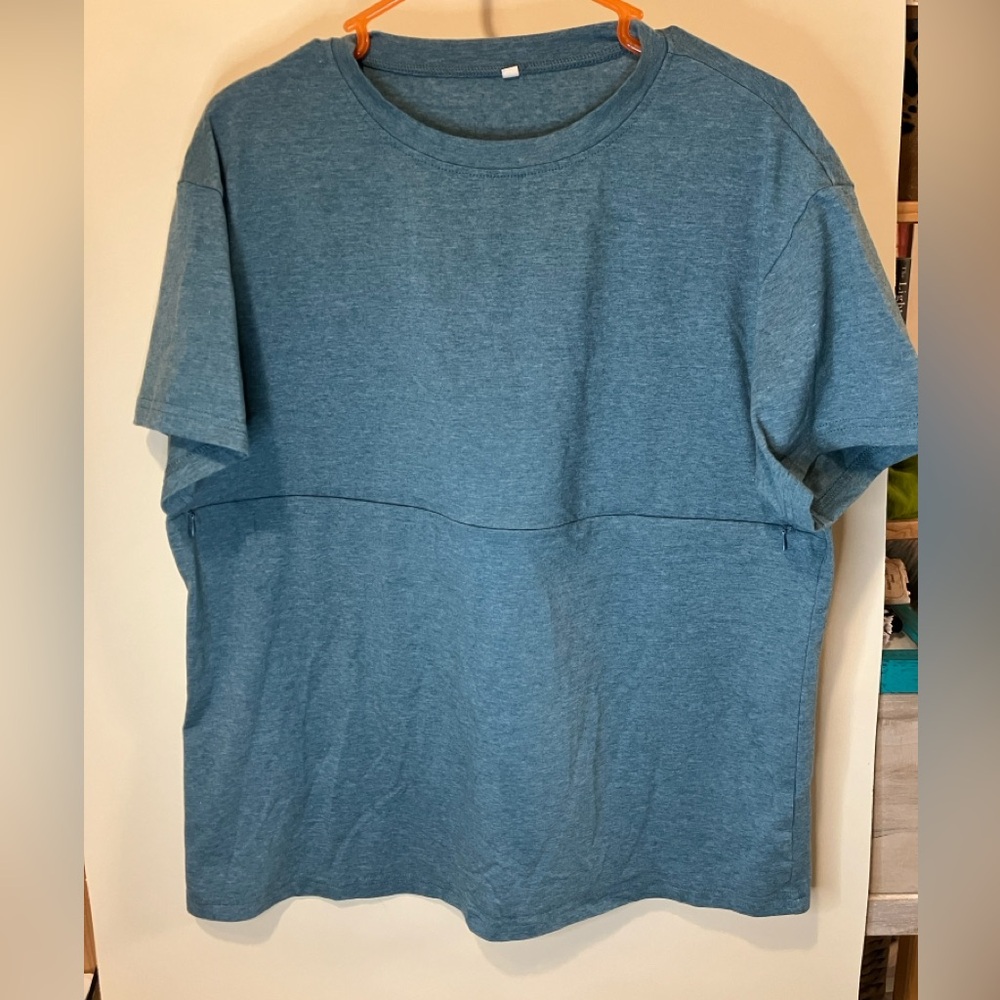Crossboob Zippered Nursing Stop Teal Size Large